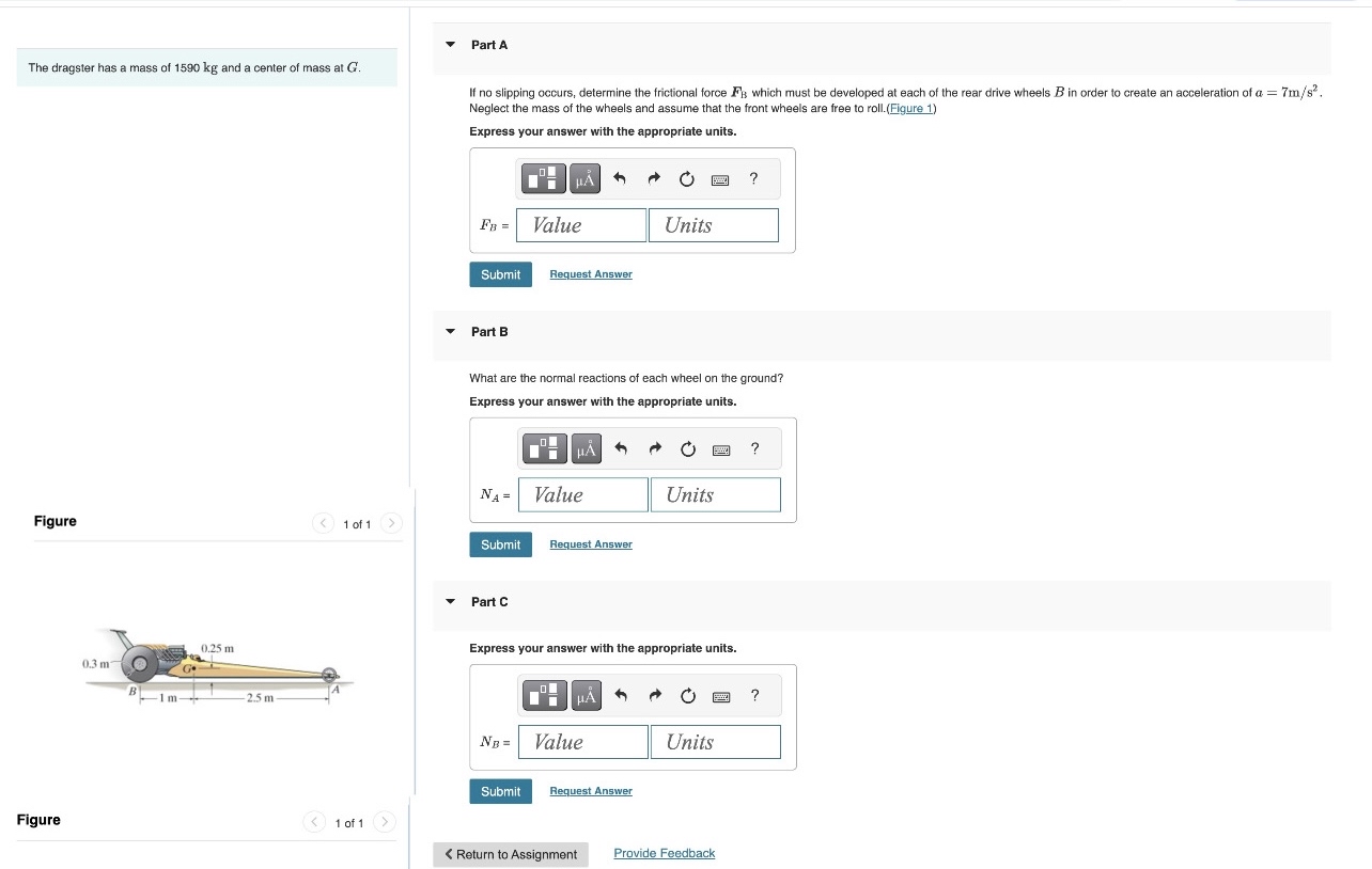 The dragster has a mass of 1 5 9 0 kg and a