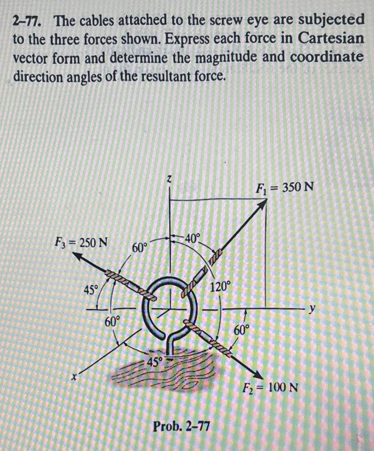 2 - 7 7 . The cables attached to the screw eye