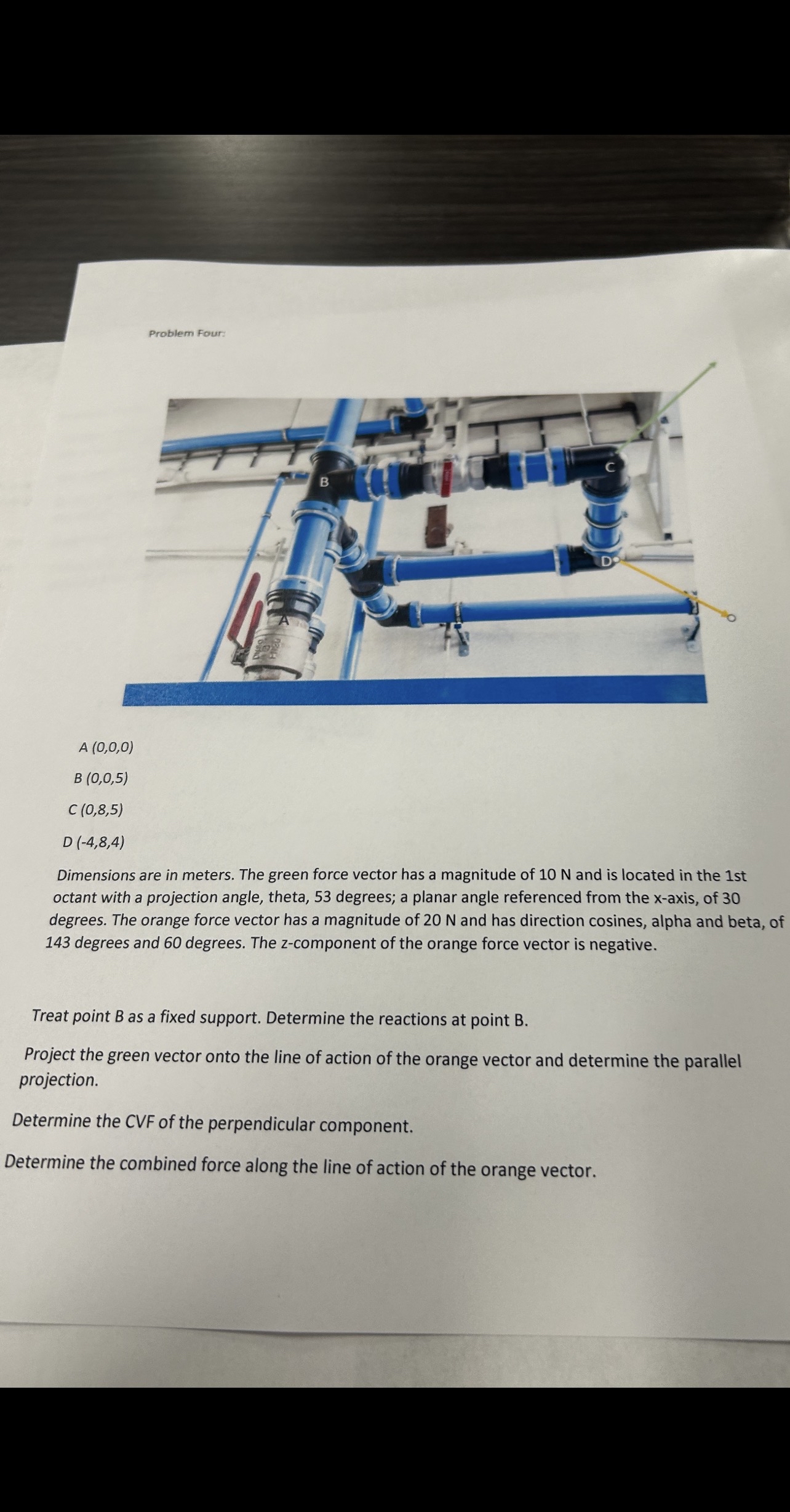 Problem Four A ( 0 , 0 , 0 ) B ( 0 , 0 , 5 ) C (