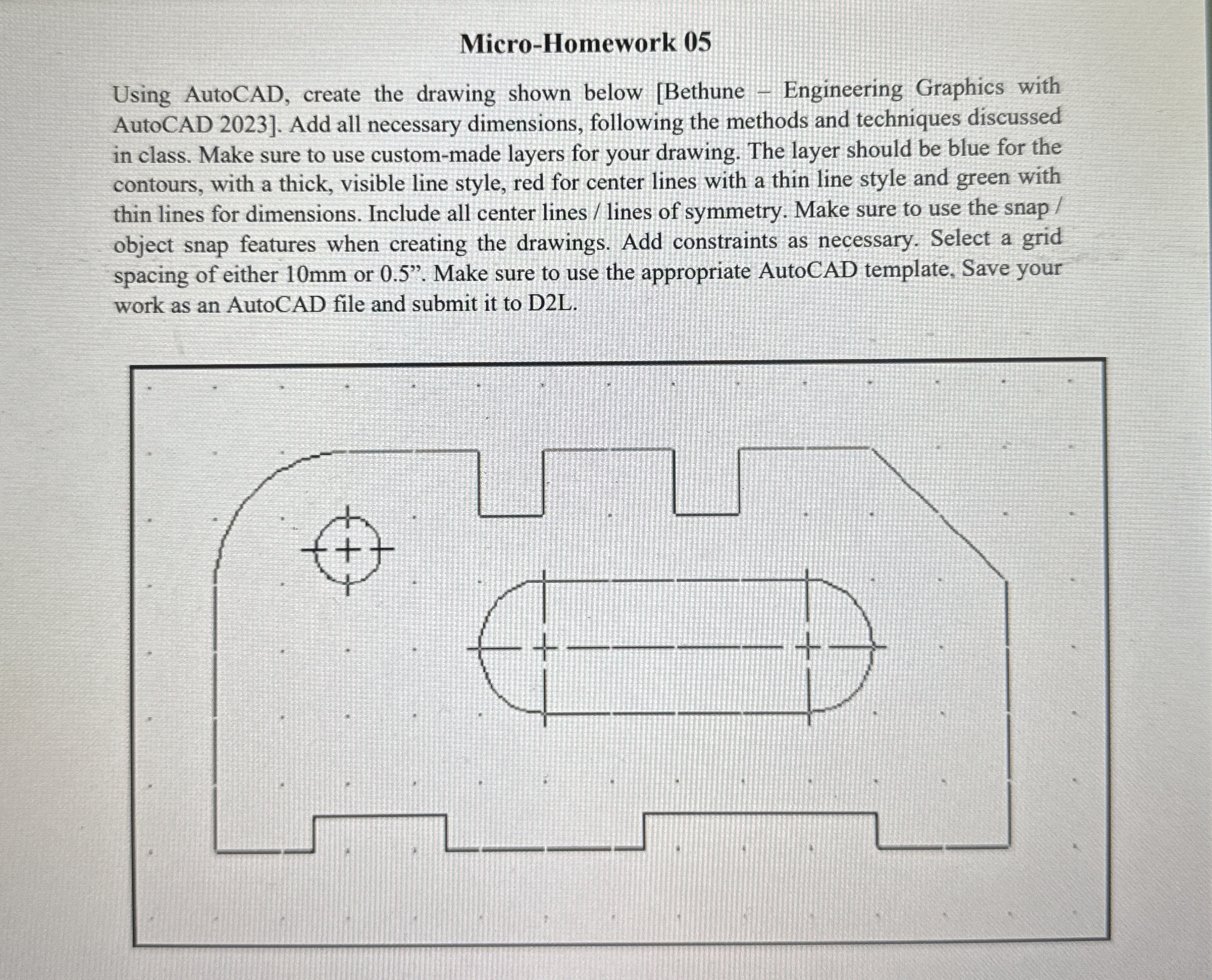 Micro - Homework 0 5 Using AutoCAD, create the