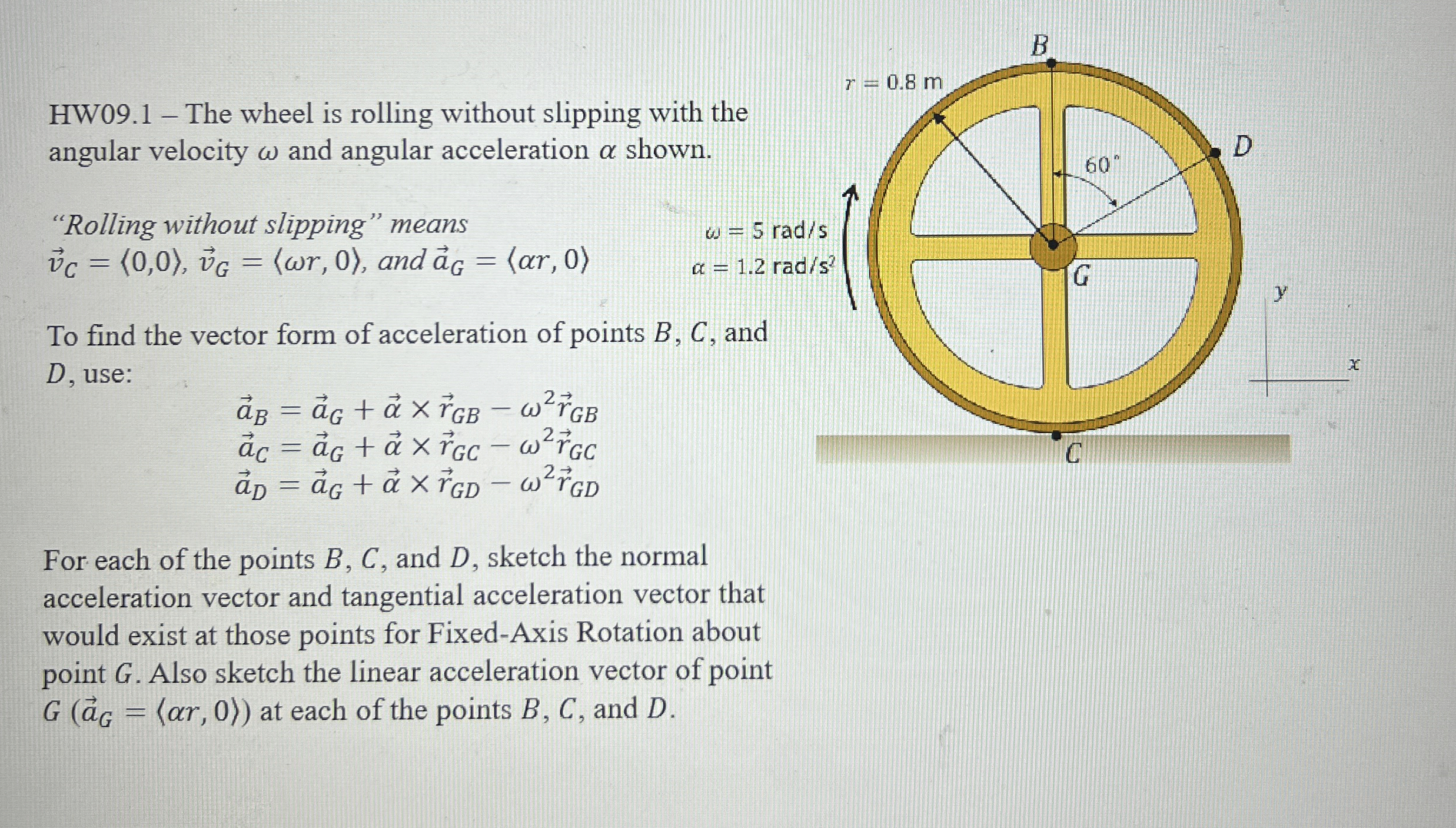 HW 0 9 . 1 - The wheel is rolling without