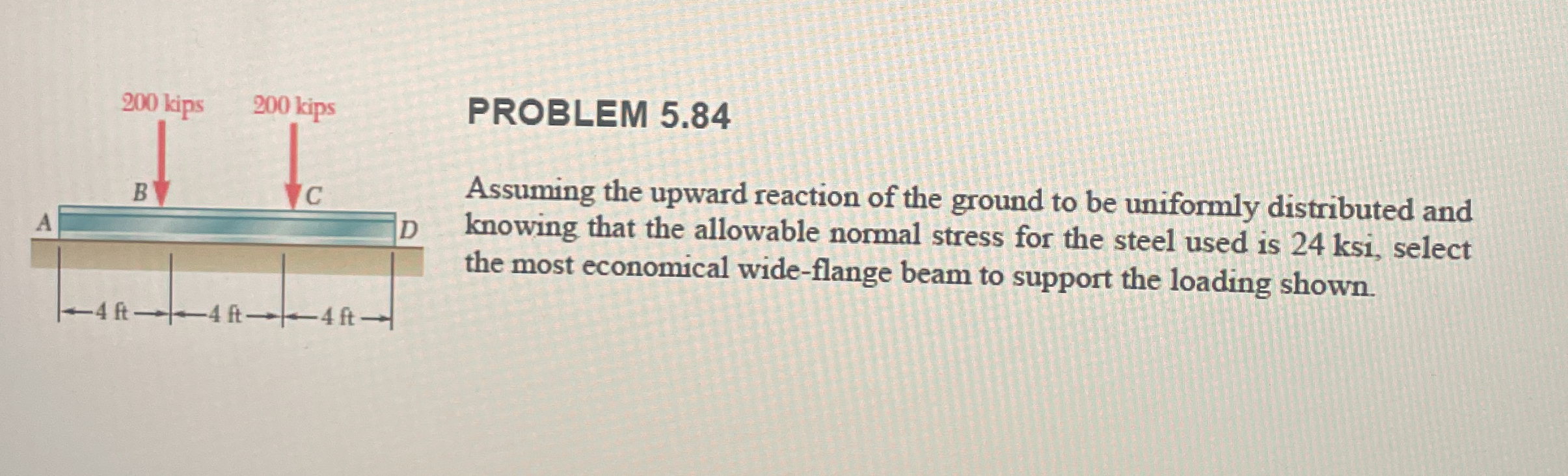 PROBLEM 5 . 8 4 Assuming the upward reaction of