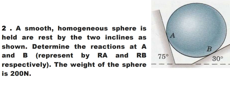 2 . A smooth, homogeneous sphere is held are rest