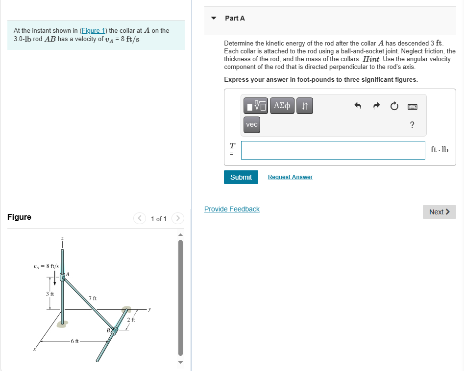 At the instant shown in ( Figure 1 ) the collar