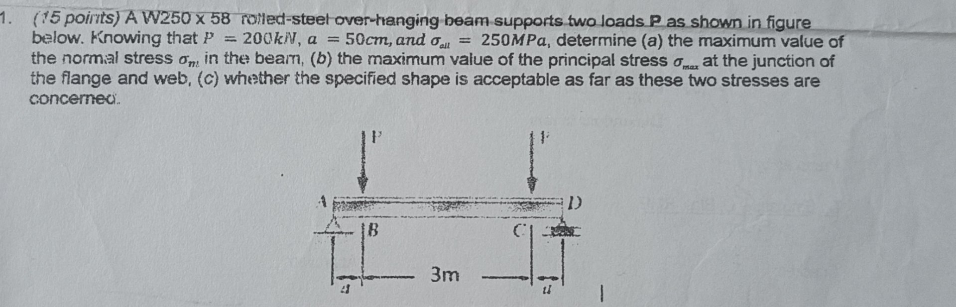 ( 1 5 poirits ) A W 2 5 0 5 8 rolled - steel over