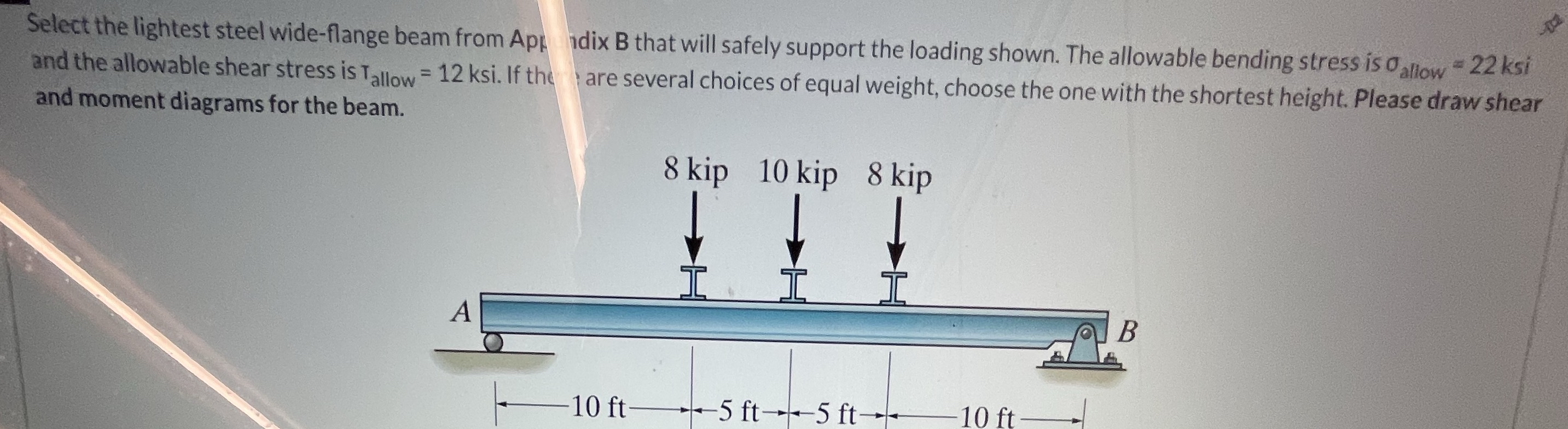 Select the lightest steel wide - flange beam from