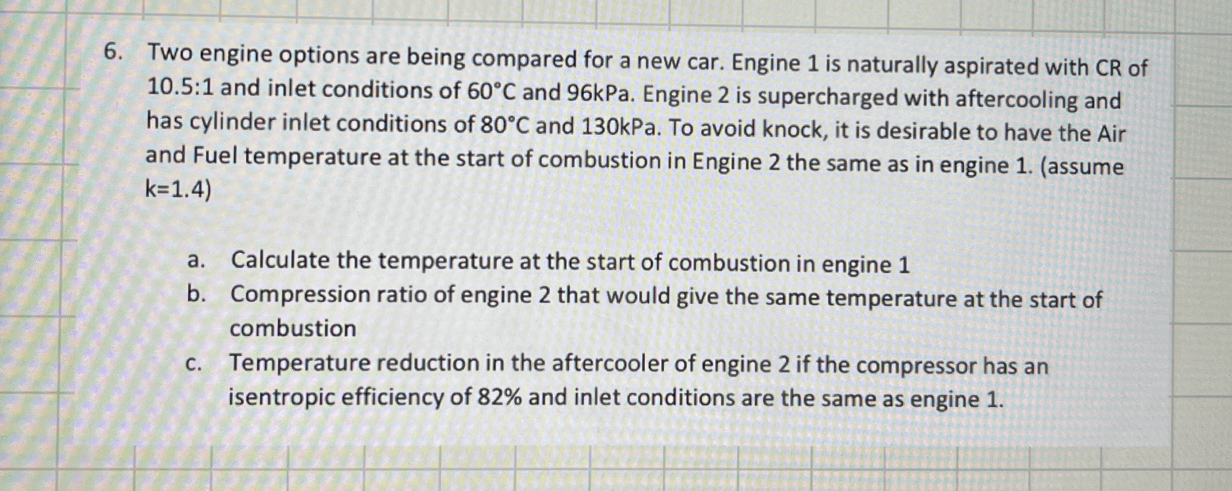 Two engine options are being compared for a new