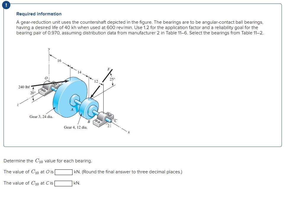 Required information A gear - reduction unit uses