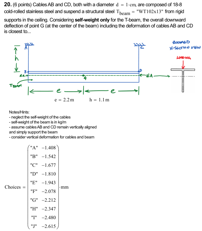 ( 6 points ) Cables AB and CD , both with a