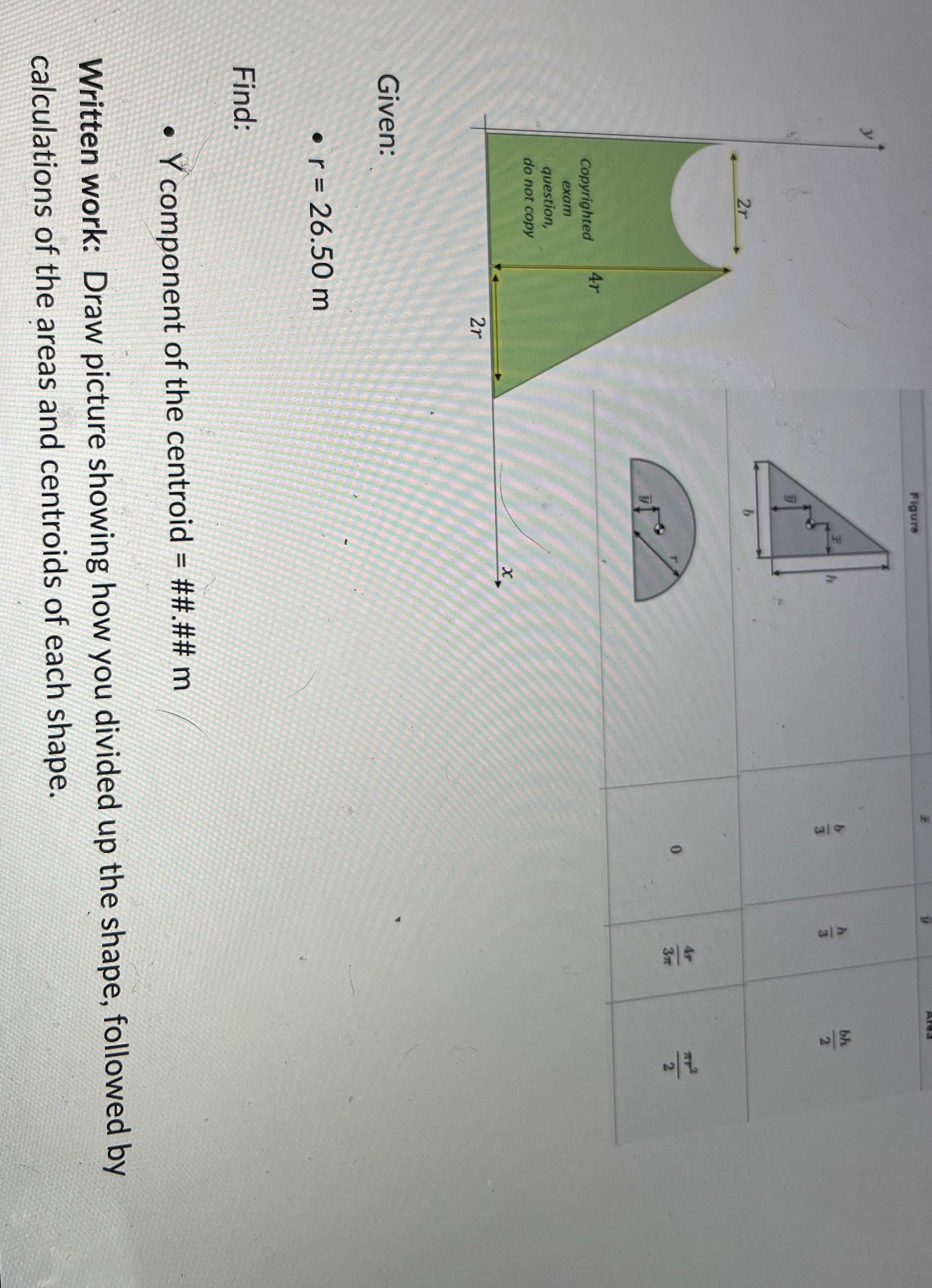 Figure Given: r = 2 6 . 5 0 m Find: Y component