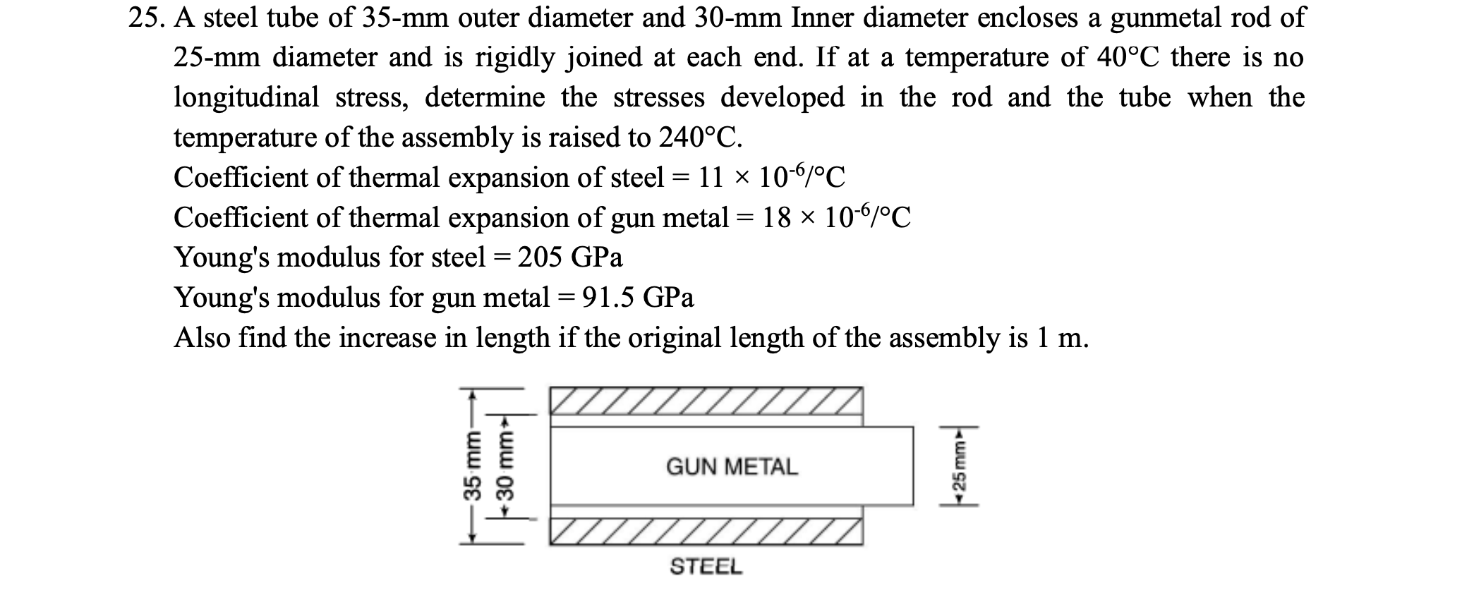 A steel tube of 3 5 - m m outer diameter and 3 0
