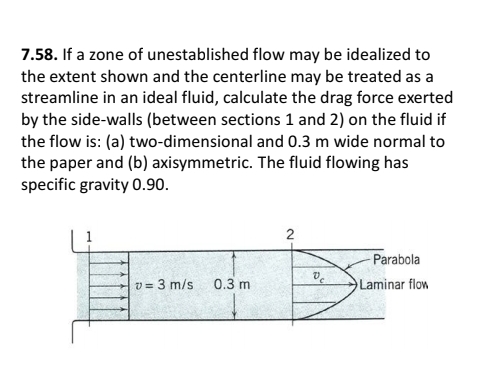 7 . 5 8 . If a zone of unestablished flow may be