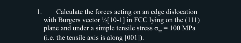Calculate the forces acting on an edge