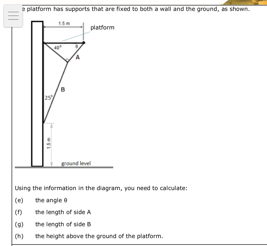 Using the information in the diagram, you need to