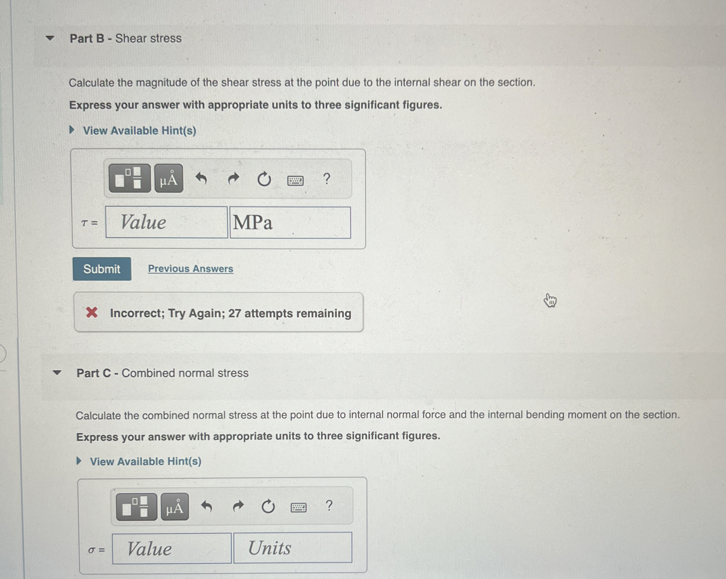 Review Learning Goal: The state of stress at a
