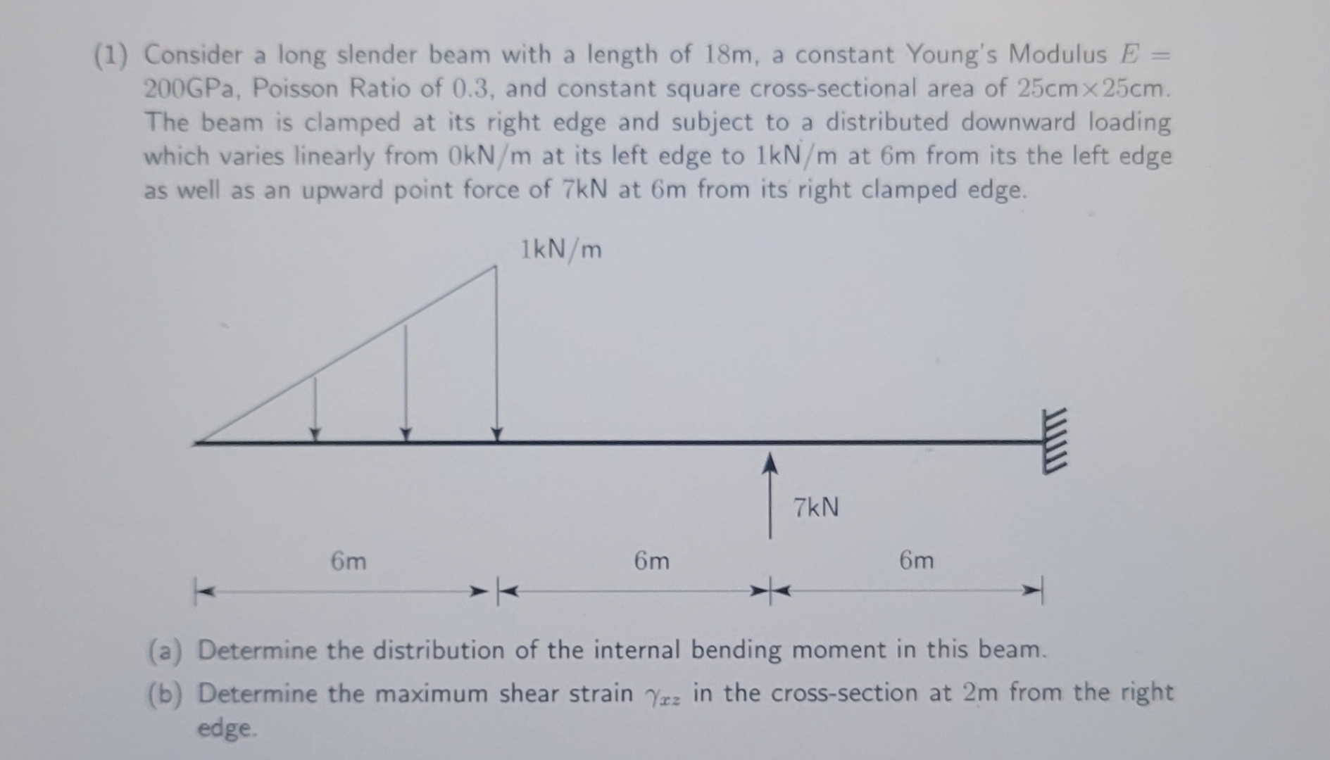 ( 1 ) Consider a long slender beam with a length