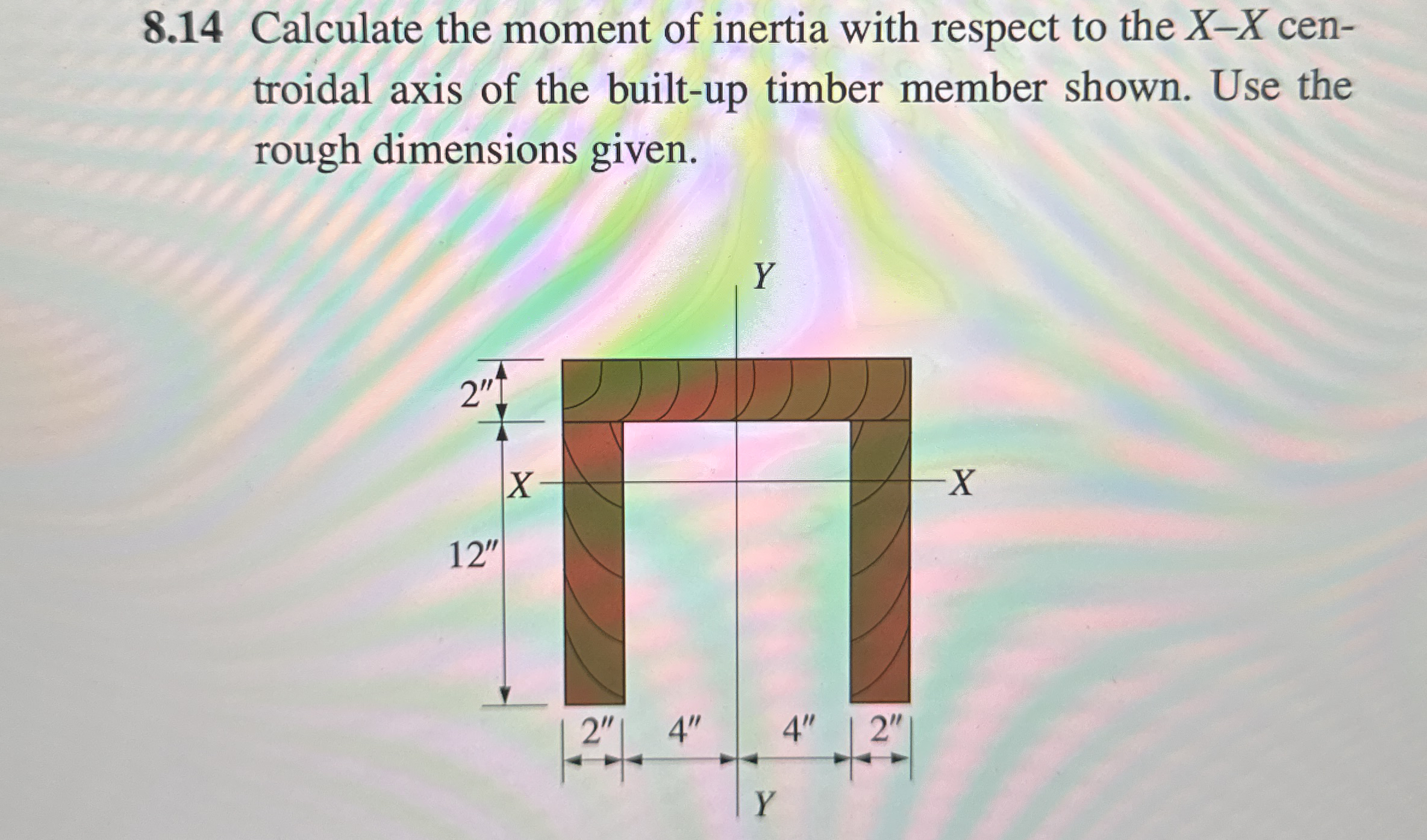 8 . 1 4 Calculate the moment of inertia with