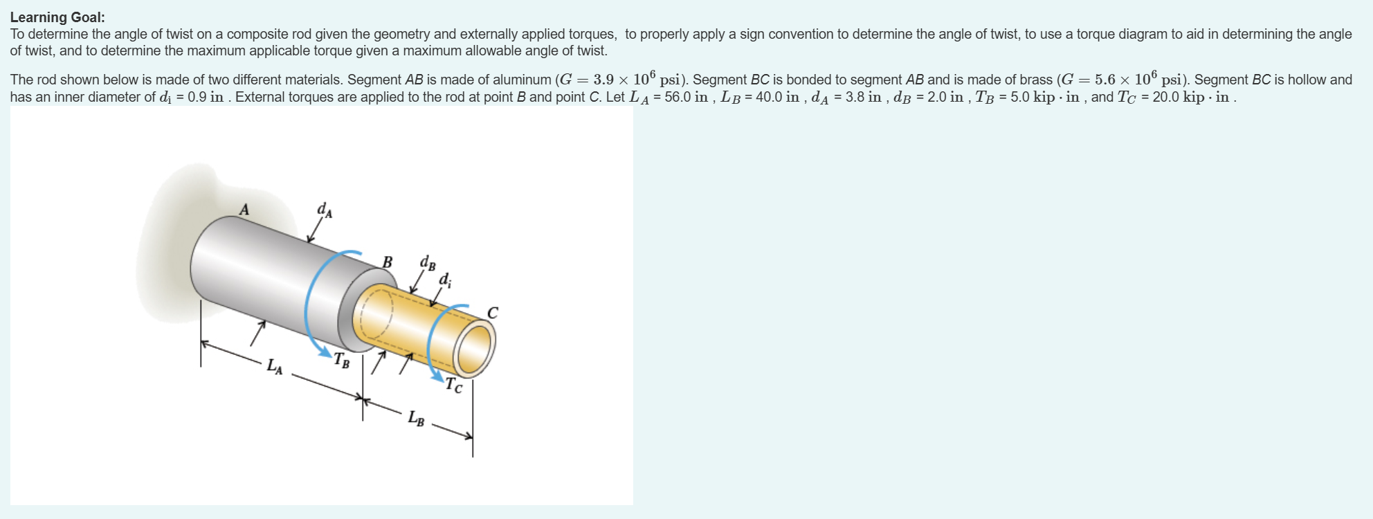 Learning Goal: To determine the angle of twist on