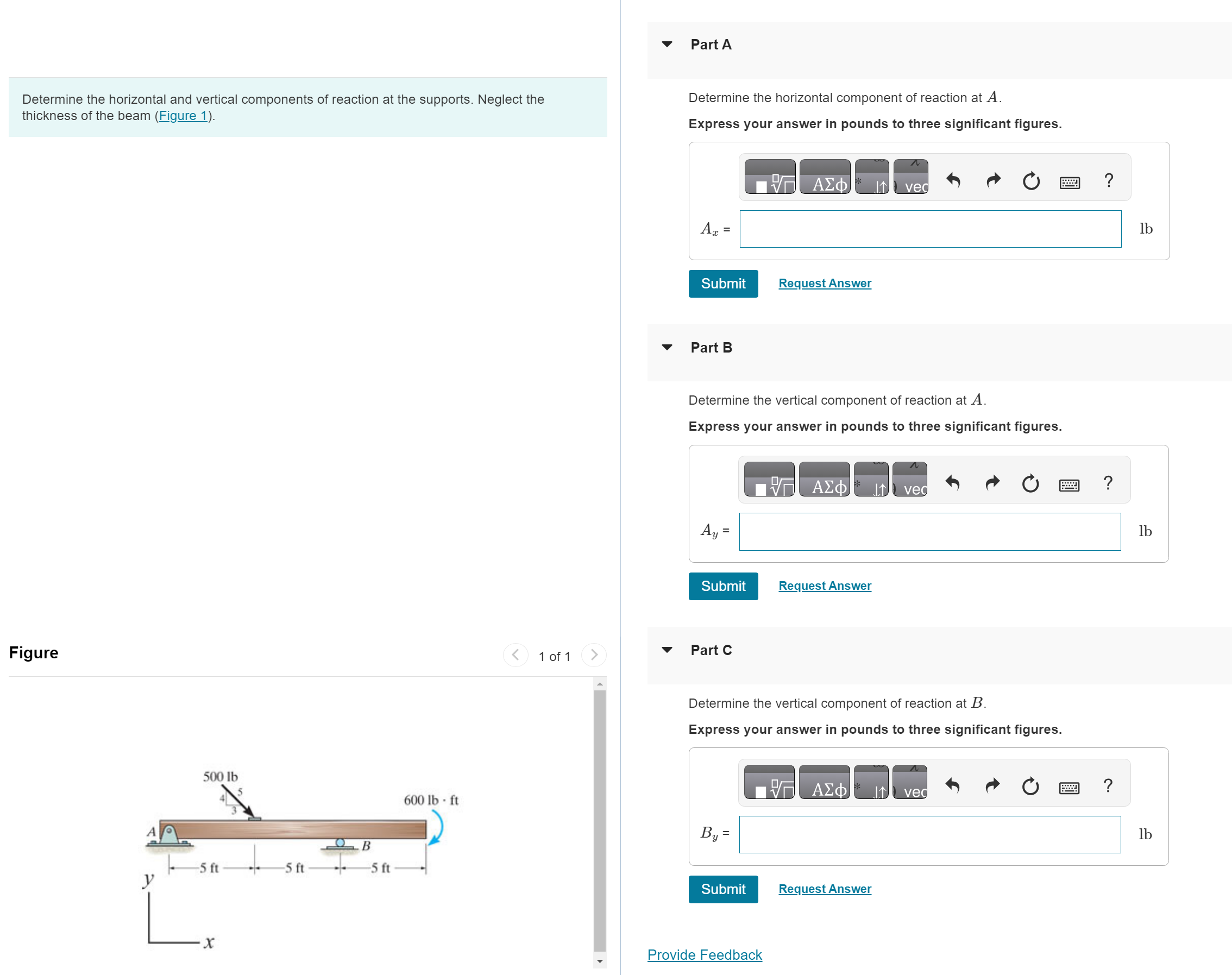 Part A Determine the horizontal and vertical