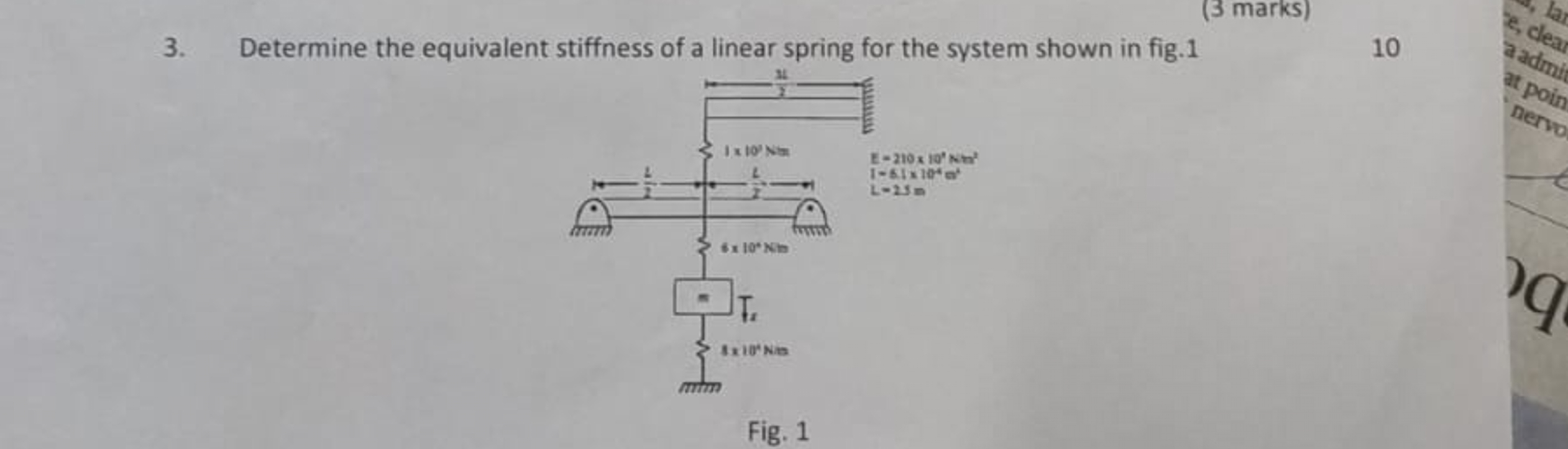 Determine the equivalent stiffness of a linear