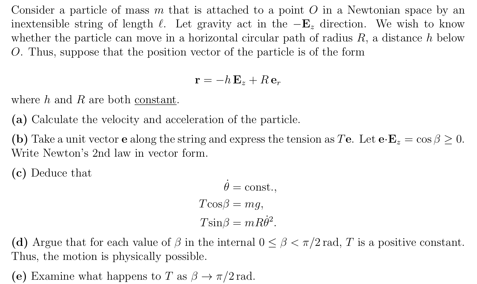 Consider a particle of mass m that is attached to