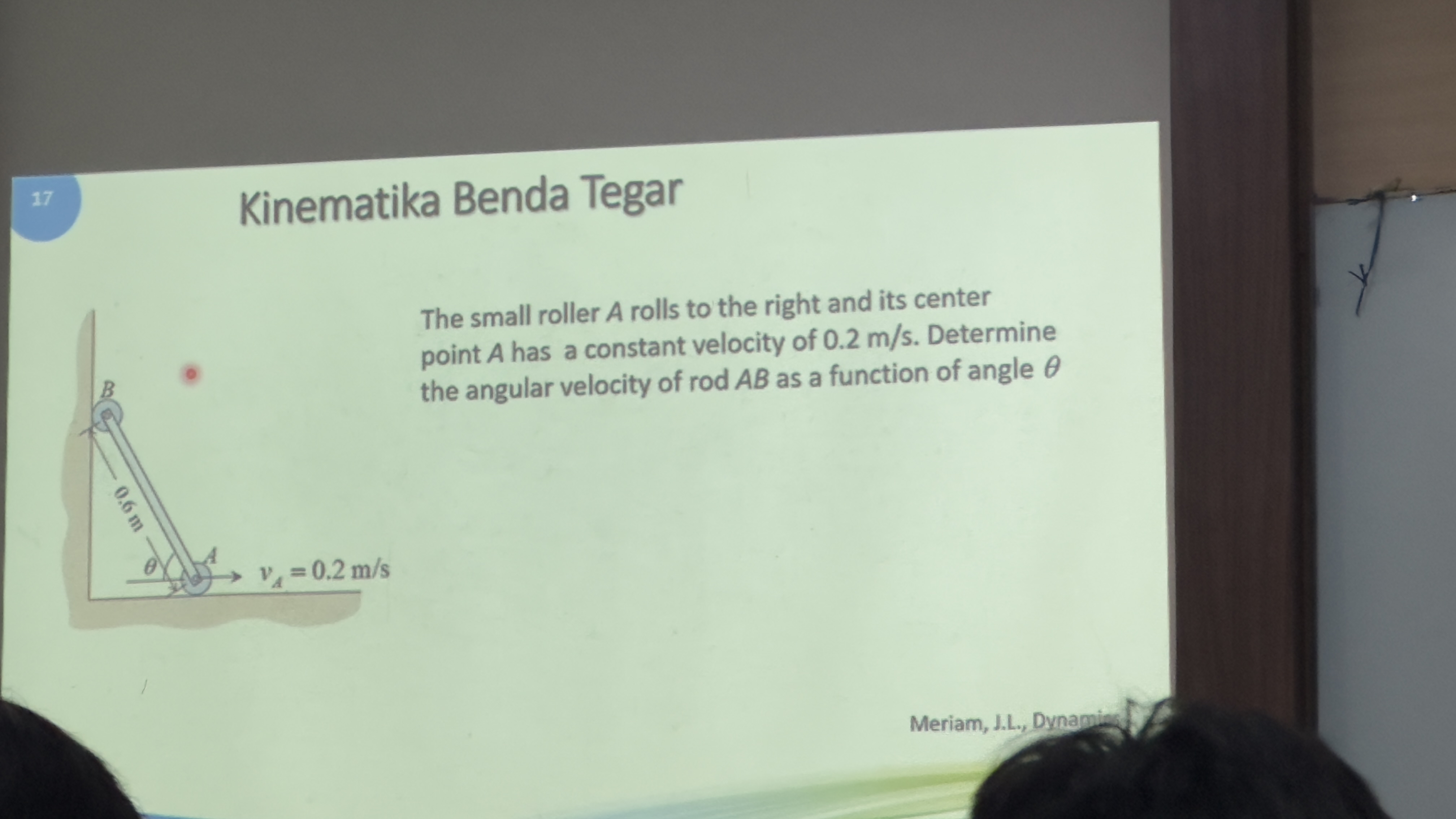 Kinematika Benda Tegar The small roller A rolls