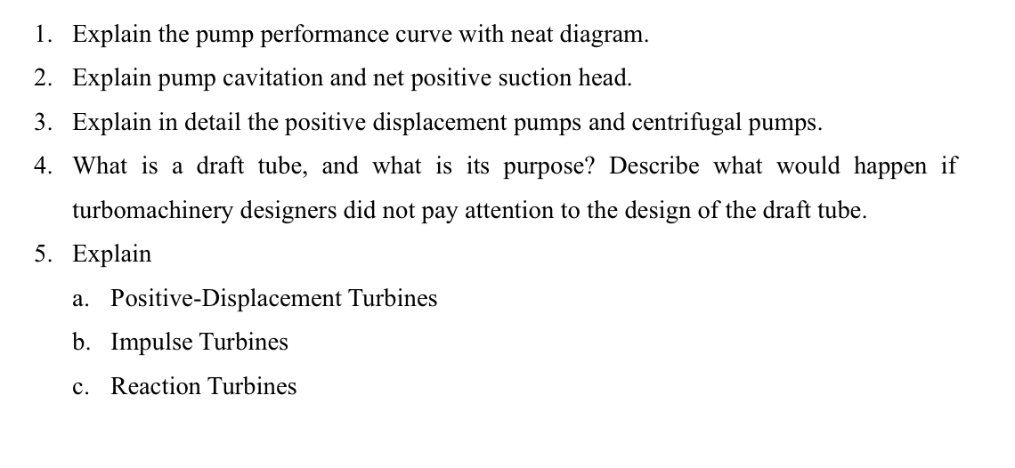Explain the pump performance curve with neat