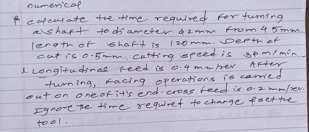 numerical calculate the time required for tuming