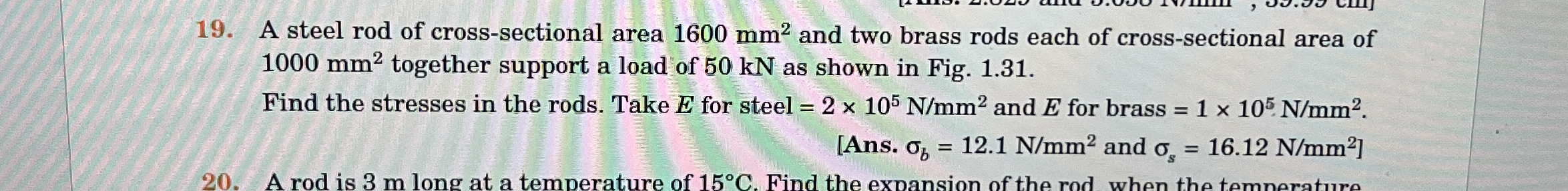 A steel rod of cross - sectional area 1 6 0 0 m m