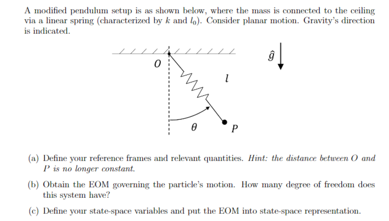A modified pendulum setup is as shown below,