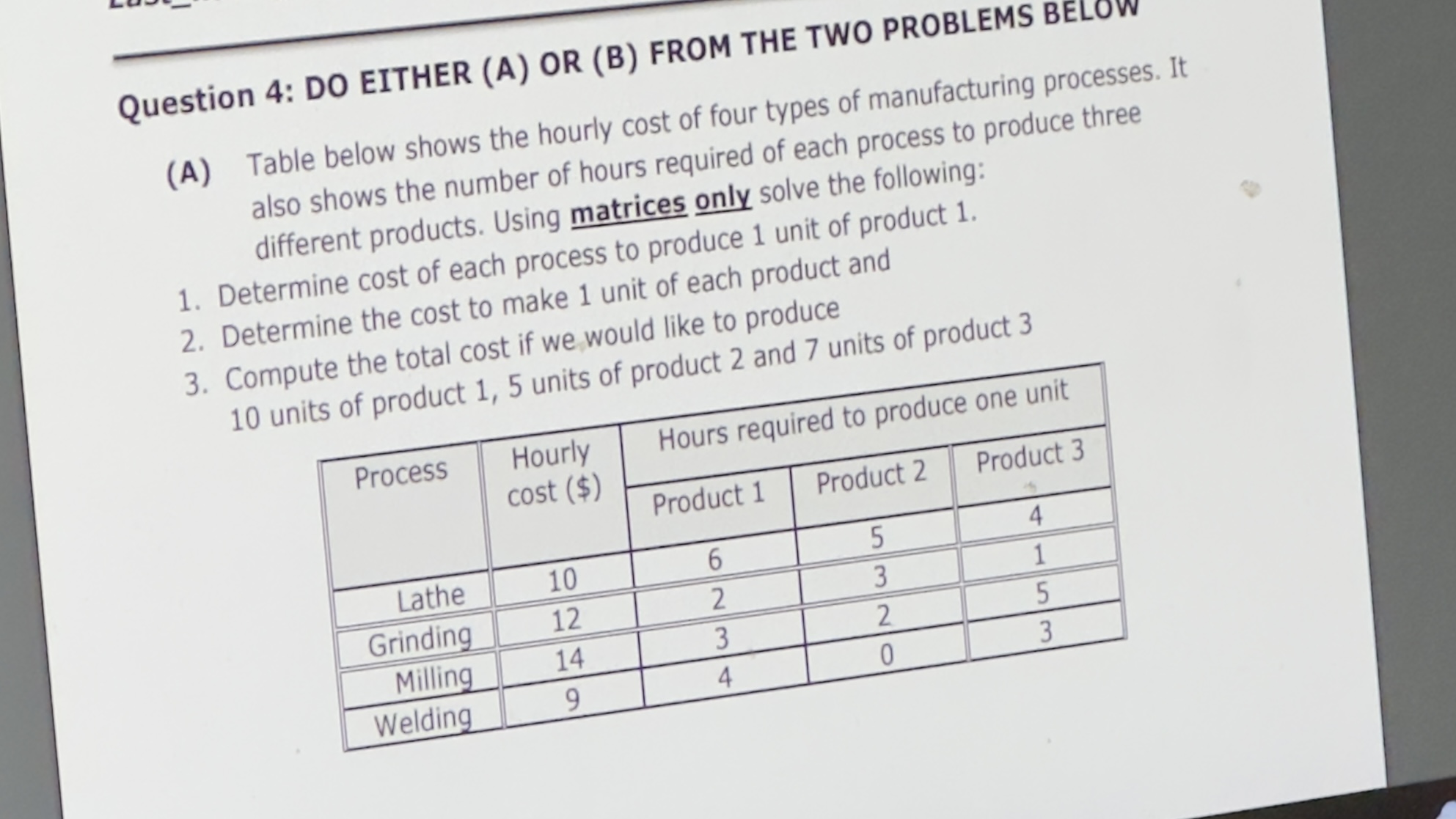 Question 4 : DO EITHER ( A ) OR ( B ) FROM THE
