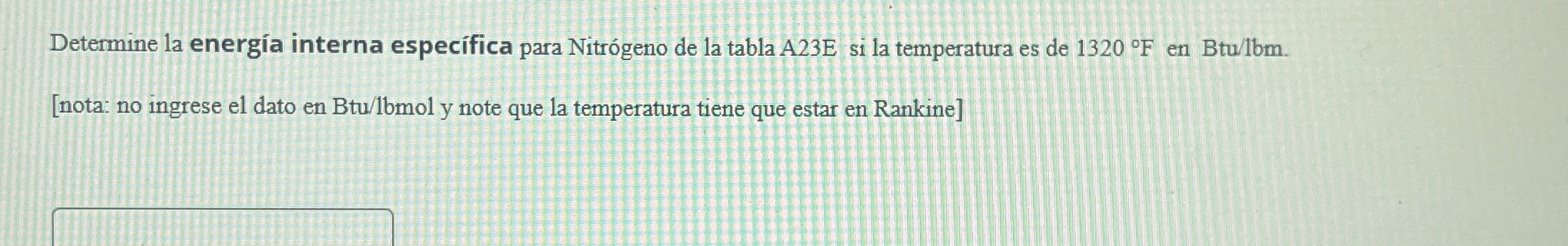 Determine la energ a interna espec fica para Nitr