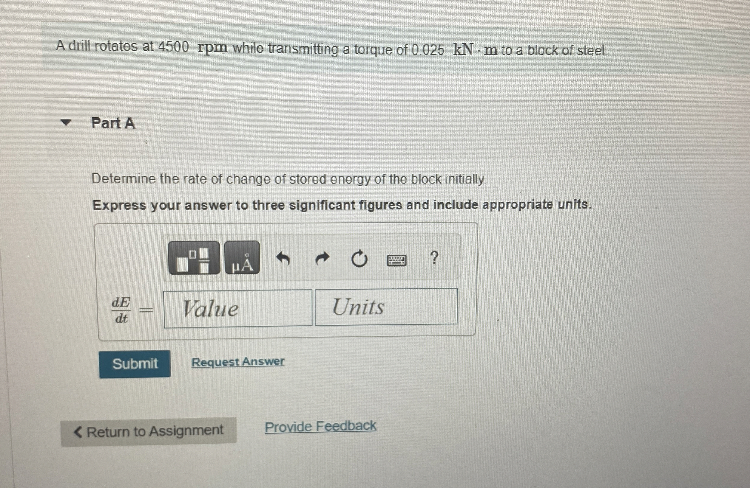 A drill rotates at 4 5 0 0 rpm while transmitting