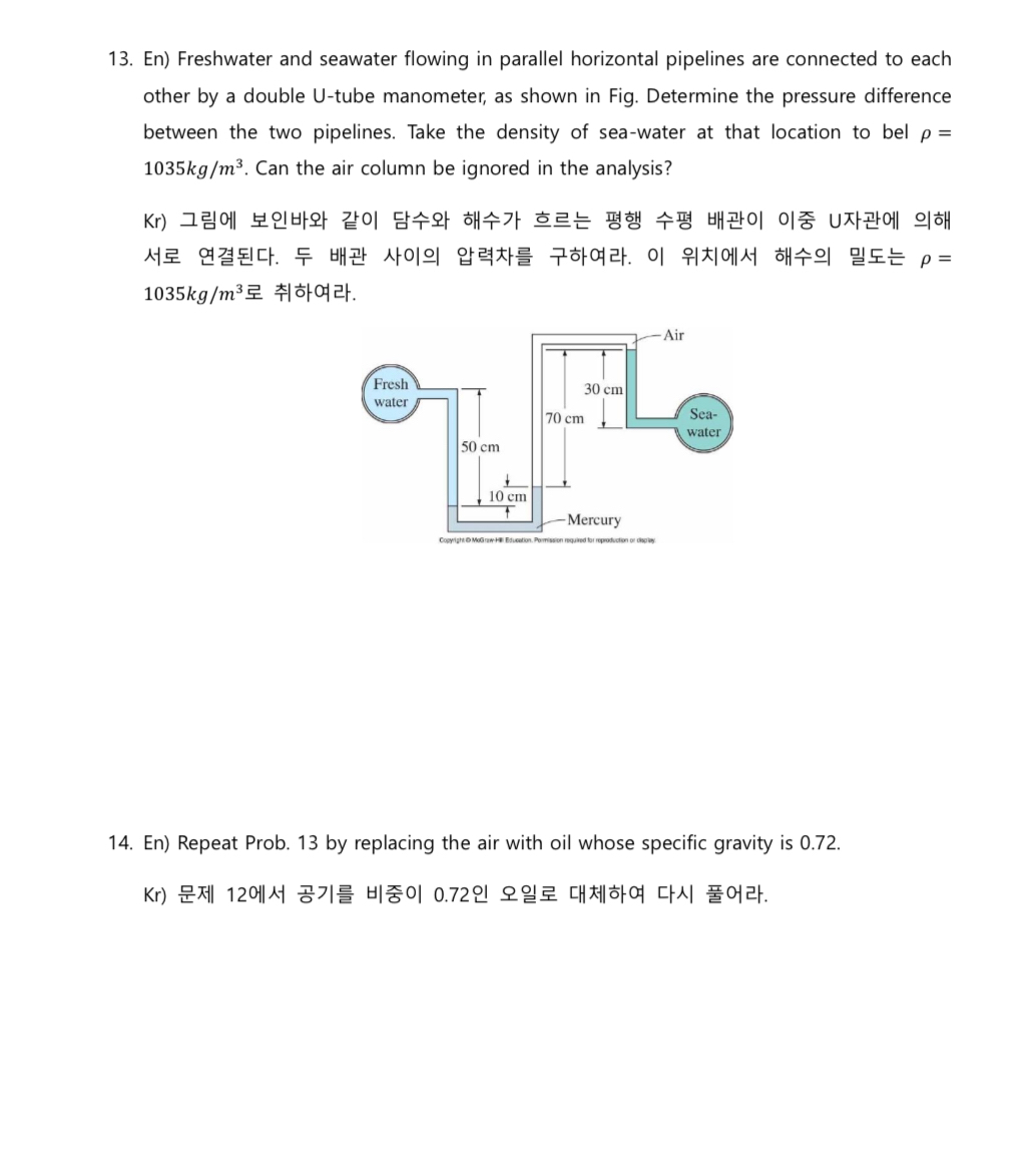 En ) Freshwater and seawater flowing in parallel