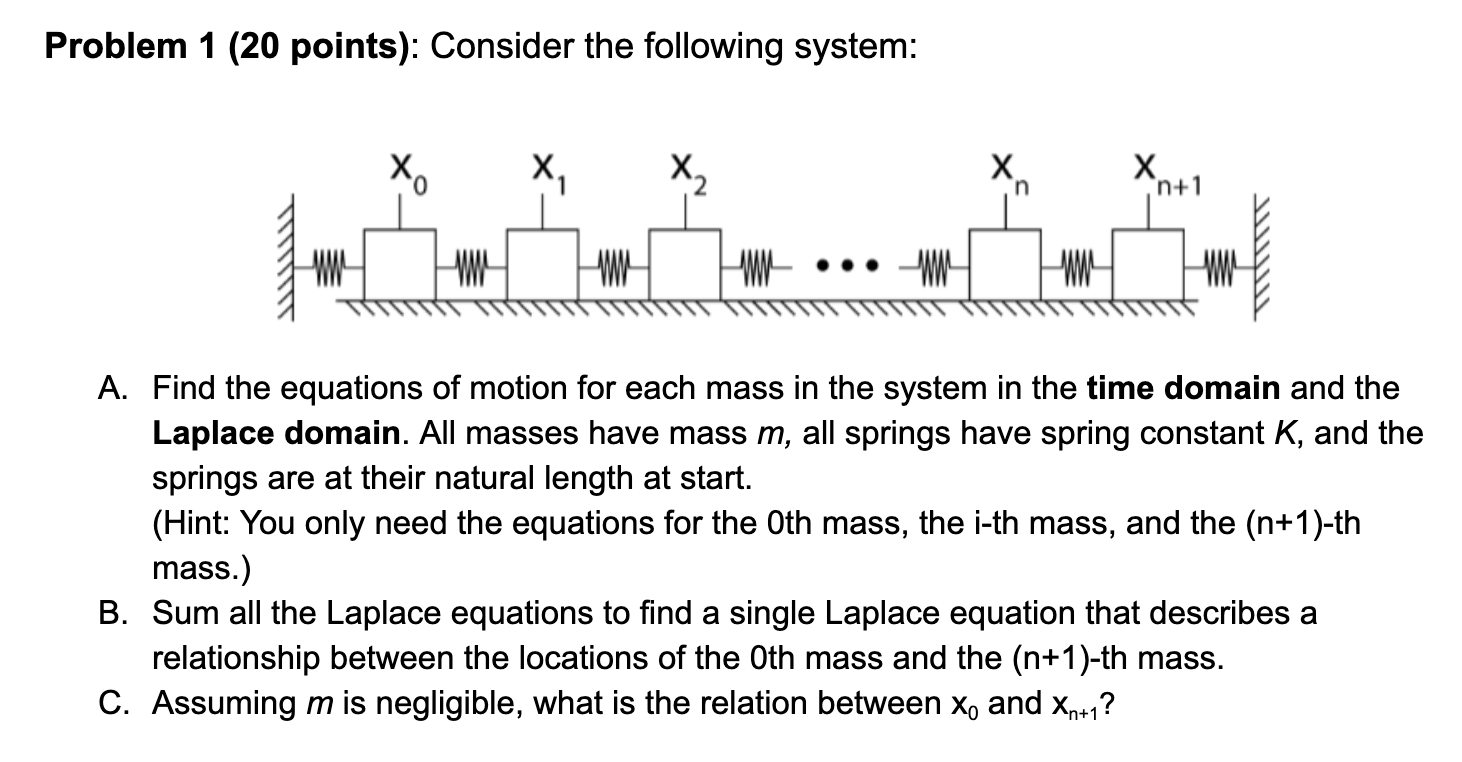 Problem 1 ( 2 0 points ) : Consider the following