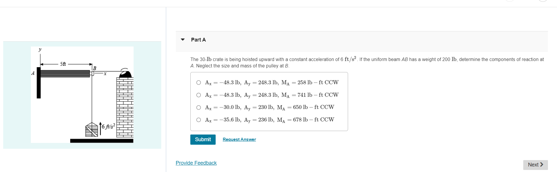 Part A The 3 0 - lb crate is being hoisted upward