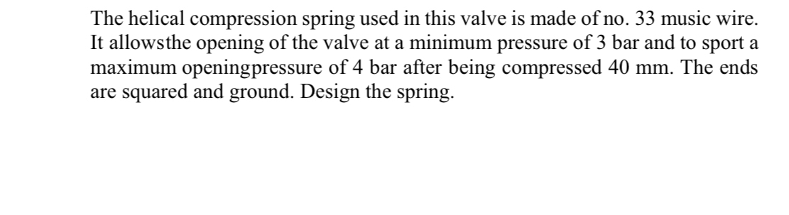 The helical compression spring used in this valve