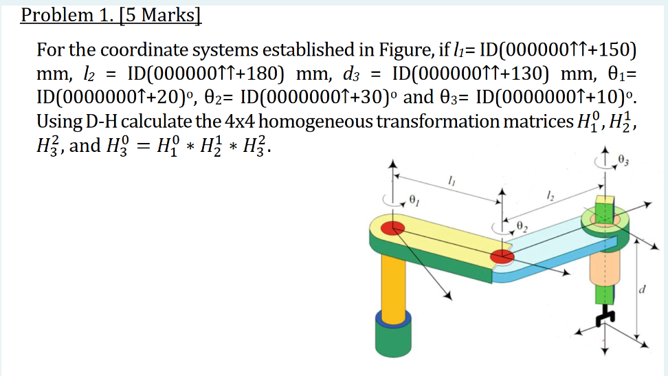 Problem 1 . [ 5 Marks ] For the coordinate