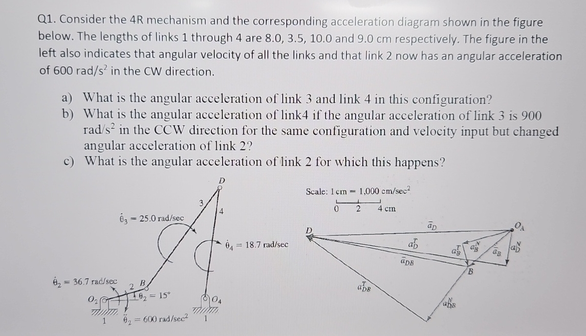 Q 1 . Consider the 4 R mechanism and the