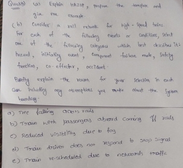 ( a ) Explin Hazop, prepare the template and give