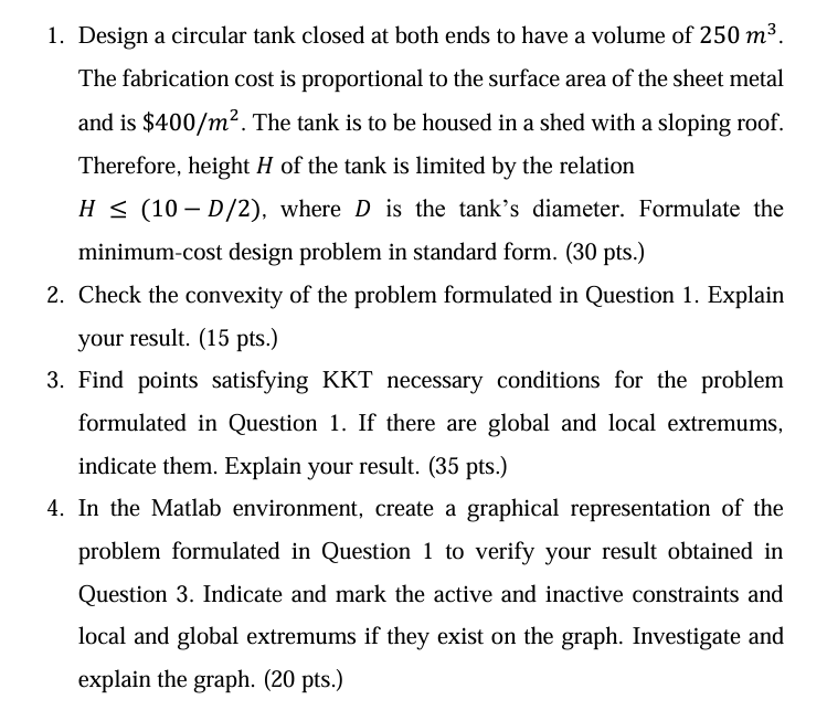 1 . Design a circular tank closed at both ends to