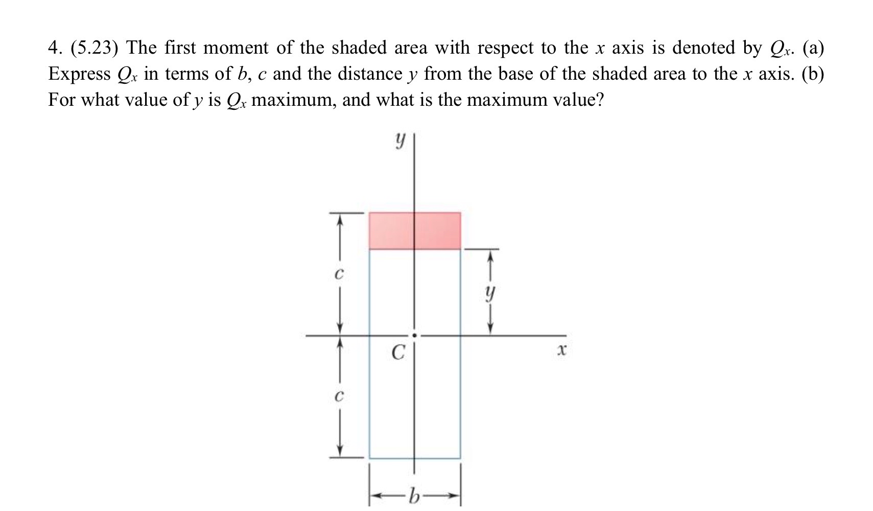 ( 5 . 2 3 ) The first moment of the shaded area