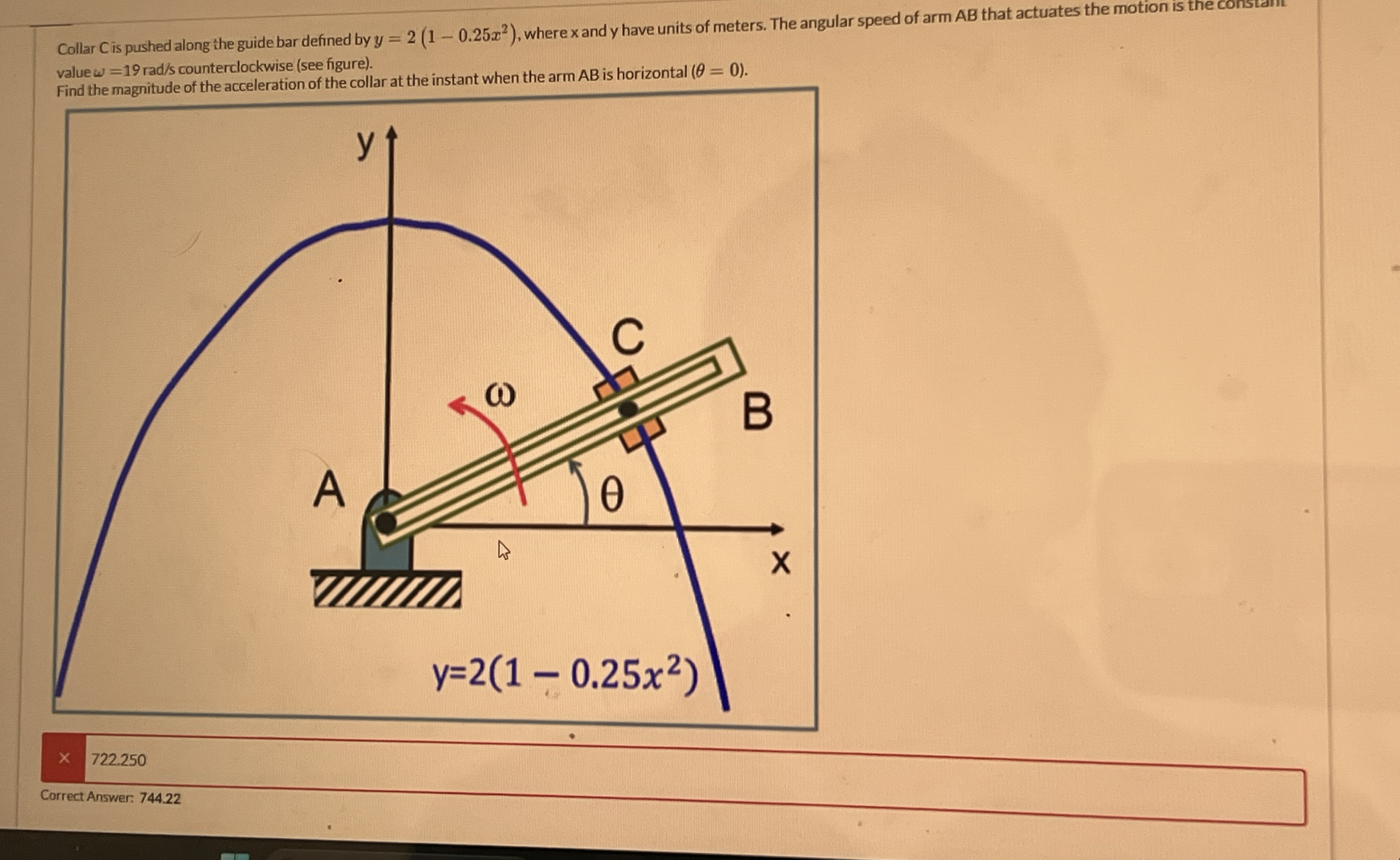 Collar Cis pushed along the guide bar defined by