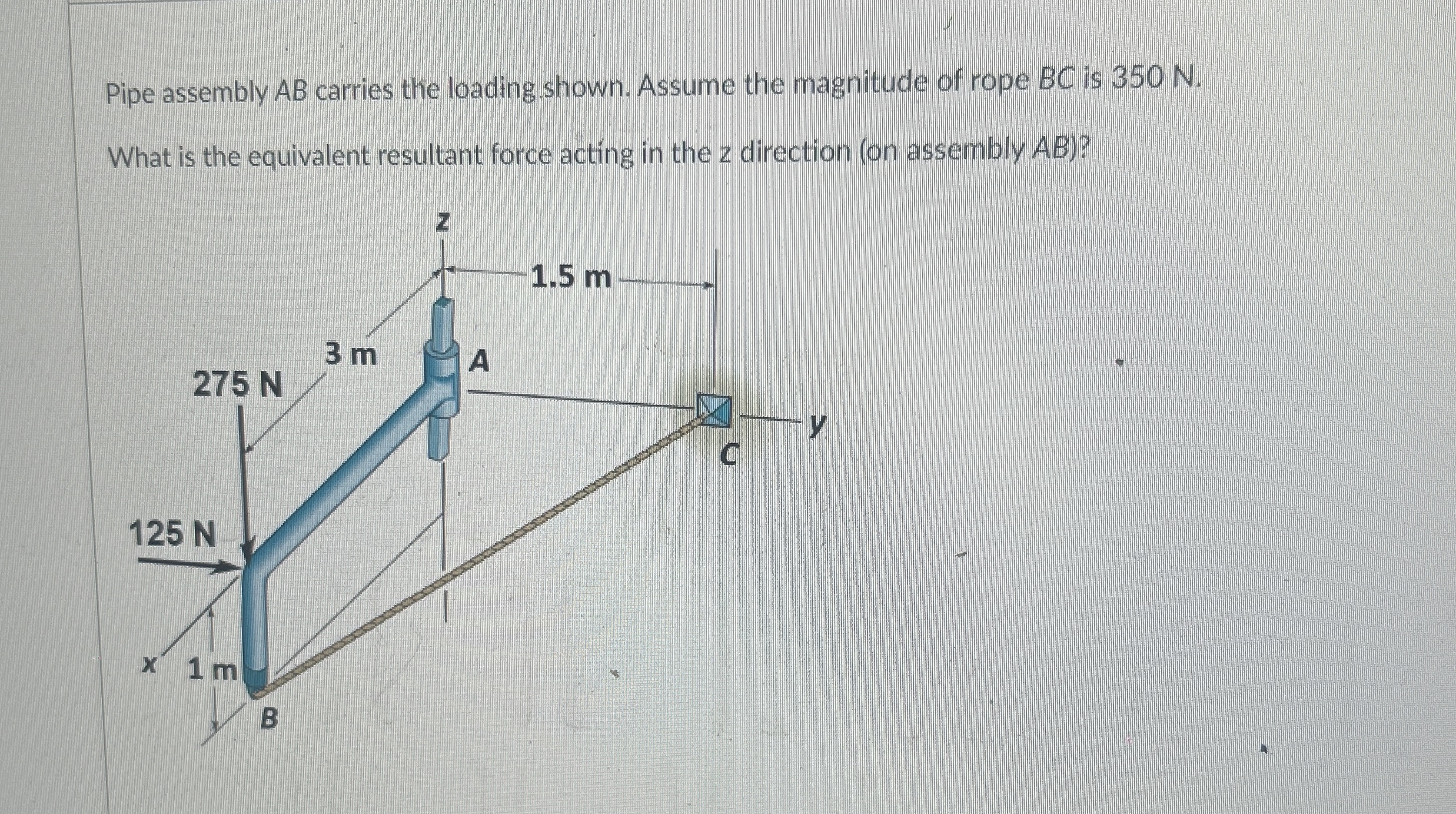 Pipe assembly A B carries the loading shown.