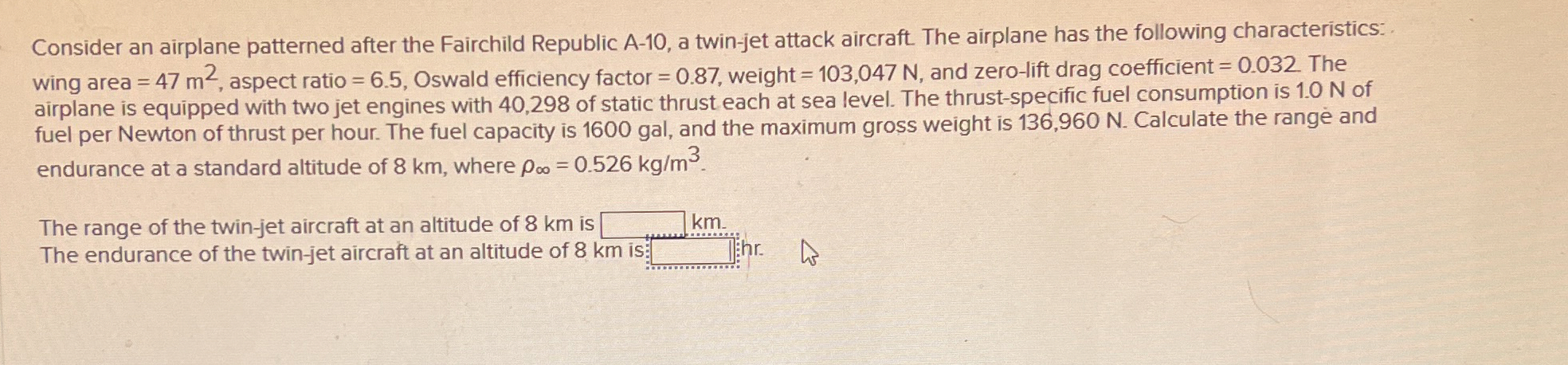 Consider an airplane patterned after the