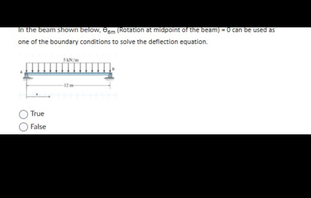 In the beam shown below, 6 m ( Rotation at