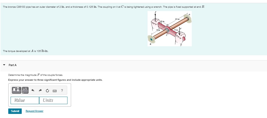 The bronze C 8 6 1 0 0 pipe has an outer diameter