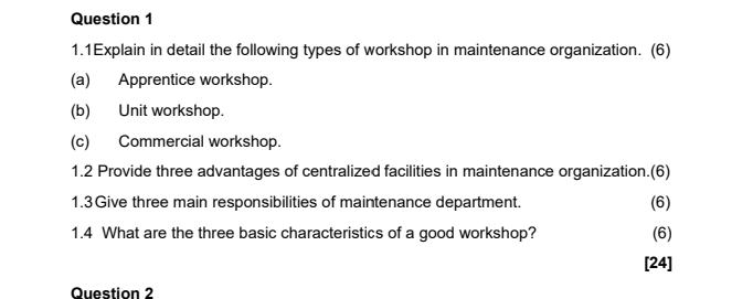 Question 1 1 . 1 Explain in detail the following