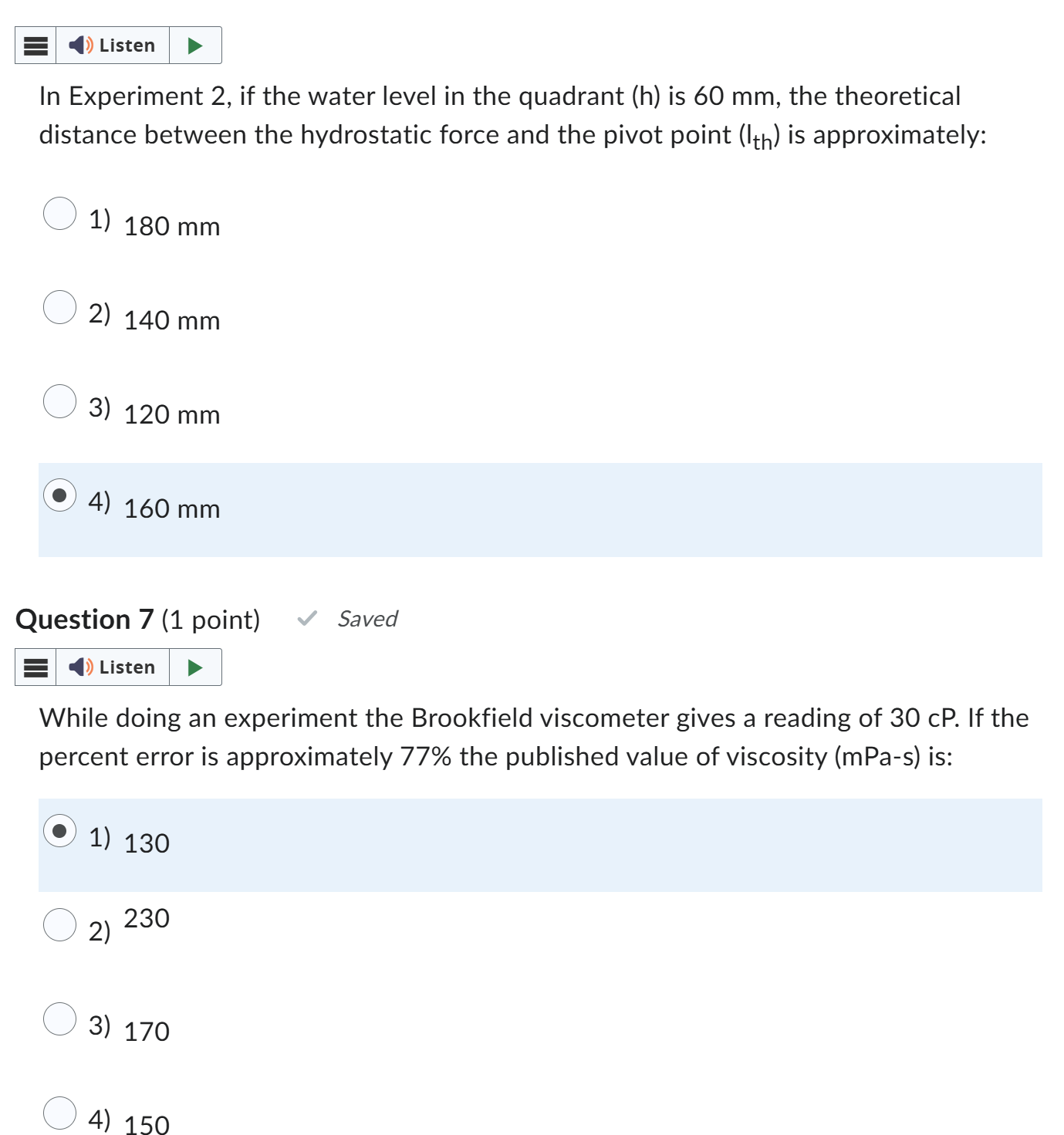 Question 8 ( 1 point ) Where is the center of