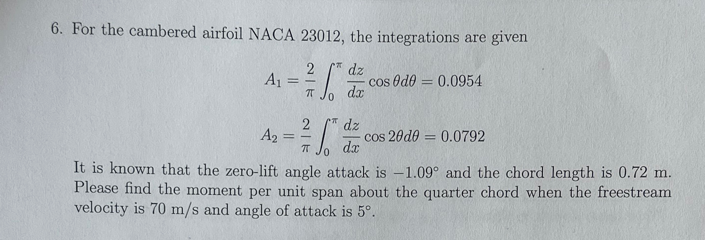 For the cambered airfoil NACA 2 3 0 1 2 , the